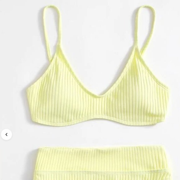 [Brand New] SheIn High Waisted Ribbed Bikini Set - Picture 2 of 9